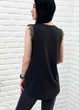 Женская легкая летняя удлиненная блуза с кружевом GF04171 цвет черный, размер 48 - изображение 3