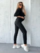 Спортивный костюм женский ISSA PLUS 11970 M Черный (issa2007682395637) - изображение 2