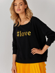 Bluza damska bez kaptura KOLORLI Love 36 Czarna (5903738175062) - obraz 3