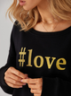 Bluza damska bez kaptura KOLORLI Love 36 Czarna (5903738175062) - obraz 6