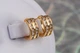 Сережки кільця Хuping Jewelry дві смуги ззаду візерунок 1.2 см золотисті - зображення 2