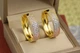 Серьги кольца Xuping Jewelry радуга с камнями 2.8 см лимонное золото - изображение 1