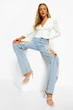 Блуза укороченная с пуговицами Boohoo Айвори (10266 M/44) - изображение 3