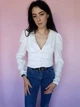 Блуза укороченная с пуговицами Boohoo Айвори (10266 M/44) - изображение 7