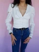 Блуза укороченная с пуговицами Boohoo Айвори (10266 M/44) - изображение 9