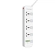Фільтр живлення ProLogix Premium (PR-SC4408W) 2.5 кВт, 4 розетки, 4 USB, 2 м, з вимикачами, білий - зображення 1