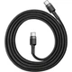 Дата кабель USB-C to USB-C 1.0m 3A 60W Cafule Black Baseus (CATKLF-GG1) - изображение 2