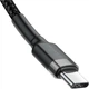 Дата кабель USB-C to USB-C 1.0m 3A 60W Cafule Black Baseus (CATKLF-GG1) - изображение 3