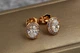 Серьги гвоздики Xuping Jewelry овальные малинки с белыми камнями 10 мм золотистые - изображение 2