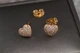 Серьги гвоздики Xuping Jewelry сердечки из мелких фианитов 9 мм золотистые - изображение 2