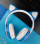 Наушники Bluetooth CAT EAR RGB беспроводные с подсветкой кошачьи ушки Синие - изображение 9