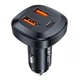 Автомобільний зарядний пристрій ACEFAST B9 66W (2USB-A+USB-C) Швидка зарядка Quick Charge 3.0 Three Port Metal Car Charger Зарядка в авто (Black) - зображення 3