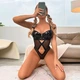 Сексуальний боді імітація латексу латексна сексуальна білизна Sexy S/M черний (3-70) - изображение 8