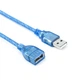 Подовжувач USB 2.0 5 метрів - тато - мама напівпрозорий синій - зображення 2
