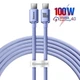 Кабель Baseus Crystal Shine Series Type-C to Type-C 100W 120 см CAJY000605 violet - изображение 3