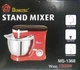 Миксер-тестомес Domotec MS-1368 на 6 скоростей 3 насадки чаша 4 л 1500W Red - изображение 3
