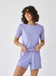 Пижама (футболка + шорты) женская BARWA garments 0315/313 M Сиреневая (2113153132226) - изображение 10