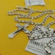 Комплект мужская серебряная цепочка с крестиком черненая 50 см вес 12 гр 3553+1057/12/50 - изображение 9