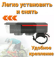Велосипедный аккумуляторный фонарь на солнечной батарее со звонком вело фара с сигналом T6 Waterproof Чёрно-Красный - изображение 8