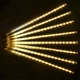 Гирлянда LED Тающие сосульки 8 штук по 50 см длина 2,15 м теплый белый Метеоритный дождь Сосулька Палочки - изображение 1