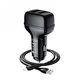 Автомобильное зарядное устройство Hoco Z36 2xUSB|2.4A + Кабель Lightning в комплекте (Black) - изображение 3