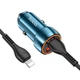 Автомобильное зарядное устройство Hoco Z46A + кабель Type-C на Lightning (20W, Type-C+USB, адаптер в прикуриватель, с индикатором, с быстрой зарядкой) - Синий - изображение 4