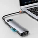 Док-станция USB3.1 Type-C Baseus CAHUB-CV0G Type C PD 100W/HDMI 4K 30Hz/3хUSB3.2/RJ45/SD TF 8in1 Grey - изображение 5