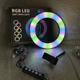 Комплект блогера Ringlight кольцевая LED лампа MJ26 RGB 26 см c штативом 2 м и Bluetooth кнопкой для телефона - изображение 10