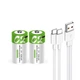 Комплект: 2 шт аккумулятор-батарейка тип C (R14) 1,5В - с разъемом TYPE-C Smartools 5000 mwh + кабель TYPE-C - изображение 2