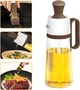 Емкость для масла 2в1 с силиконовой кисточкой Flora Oil Dispenser Bottle стеклянная бутылка диспенсер с ручкой 550мл Brown - изображение 7