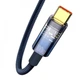Кабель Baseus Explorer USB-USB Type-C, 5A, 100W, 1м Blue (CATS000203) - зображення 5