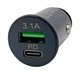 Автомобільний зарядний пристрій XON UniLink Type-C 15W (PD15) + 5V/3.1A Black (CU00AC31AB 3395) - зображення 1