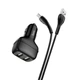 Автомобільний зарядний пристрій HOCO Z36 Dual port car charger set(Type-C) Black (6931474727770) - зображення 3