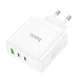 Мережевий зарядний пристрій HOCO N30 Glory PD65W three-port(2C1A) fast charger White (6931474784155) - изображение 4