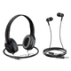 Навушники Hoco W24 Enlighten headphones with mic set Black/Blue - зображення 1