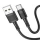 Кабель HOCO X83 USB для Type-C 3A, 1m, PVC, PVC connectors, Black - зображення 1