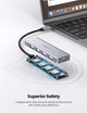 USB-хаб Ugreen CM219 4-in-1 USB Type-С to 4xUSB 3.0 HUB Space Gray - изображение 6