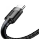 Кабель USB 2.0 AM-Type-C M Baseus CATKLF-AG1 0.5м 20V/3A 60Вт Сірий-Чорний - зображення 3