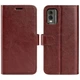 Класичний чохол-книжка Deexe Wallet Style для Nokia C32 - Brown - зображення 1