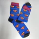 Мужские высокие носки с принтом Superman 40-45 р 1 пара хлопковые демисезонные синие - изображение 2