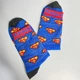 Мужские высокие носки с принтом Superman 40-45 р 1 пара хлопковые демисезонные синие - изображение 3
