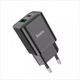 Зарядний пристрій МПЗ Hoco N28 Founder 20W (Type-C + USB) black - зображення 1