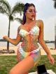 Яскравий сексуальний пеньюар у велику сітку Sexy OneSize різнобарвний (5-127) - зображення 3