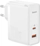 Ładowarka sieciowa Baseus GaN5 Pro Fast Charger C+U 100W EU (Z kablem Type-C do Type-C 100W 20V/5A 1 m) Biała (CCGP090202) - obraz 1