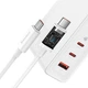 Ładowarka sieciowa Baseus GaN5 Pro 140W (2 x Type-C + USB) + Kabel Type-C + Type-C) Biała (CCGP100202) - obraz 4