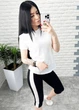 Жіночий літній костюм бриджі та футболка GF07928 колір чорно-блакитний, розмір 42/44 - зображення 2