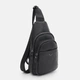 Сумка-слинг мужская кожаная Laras K104040bl Черная (ROZ6400175008) - изображение 4