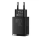 Мережевий зарядний пристрій адаптер Baseus QC3.0+PD3.0 20W USB+Type-C 3A швидка зарядка для телефону чорний - зображення 4