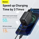 Мережевий зарядний пристрій адаптер Baseus QC3.0+PD3.0 20W USB+Type-C 3A швидка зарядка для телефону чорний - зображення 9
