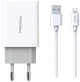 Мережевий зарядний пристрій Proda PD-A28i 2 х USB порти 2.4 A + USB Ligthtning кабель 1 м Білий - зображення 4